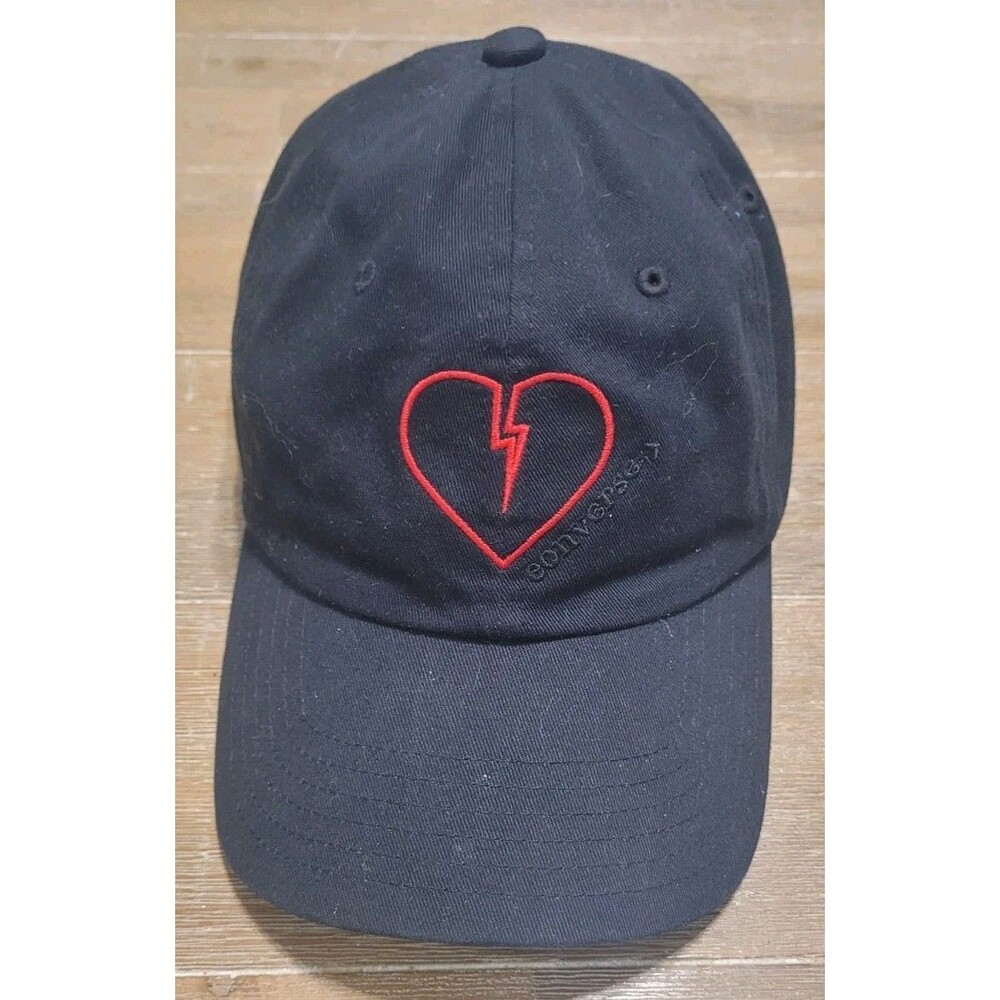Converse Broken Heart Black Dad Cap Adjustable Strap Hat VDAY